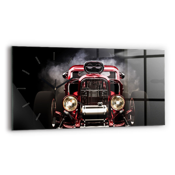 Horizontal wall clock Old vintage car