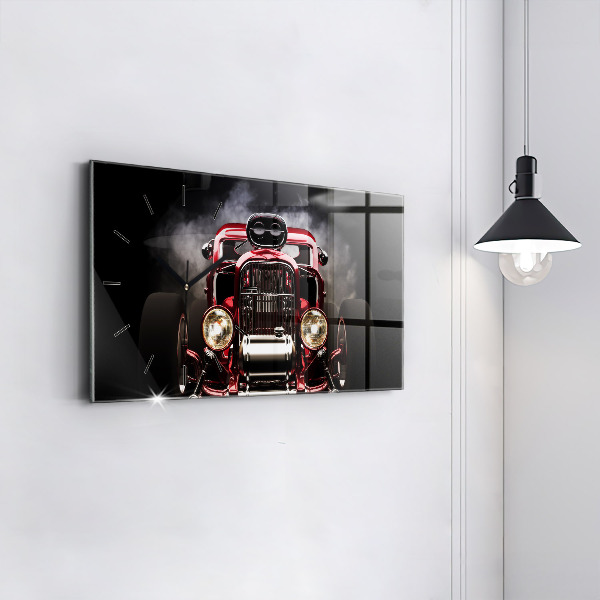 Horizontal wall clock Old vintage car