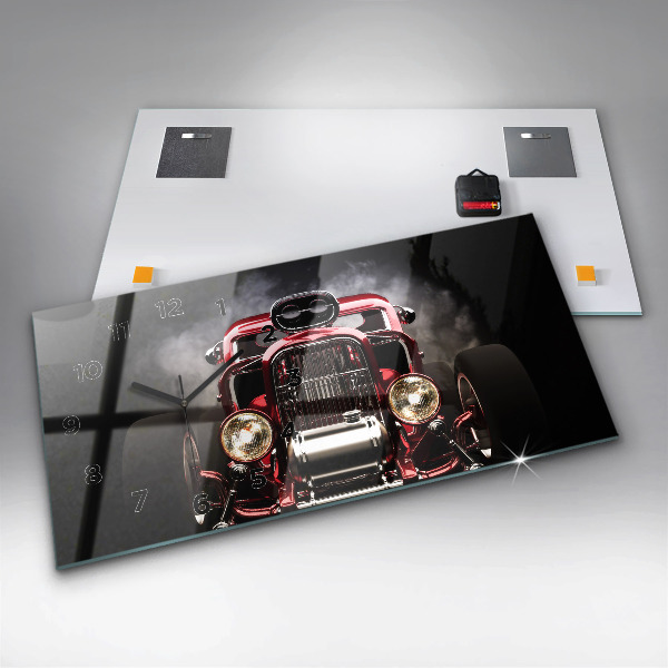 Horizontal wall clock Old vintage car