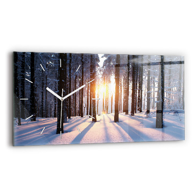 Horizontal wall clock Sunset Forest
