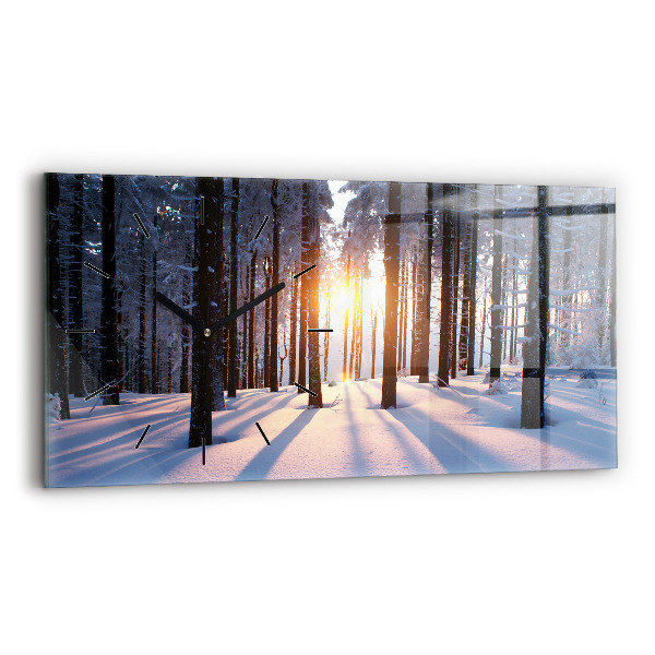 Horizontal wall clock Sunset Forest
