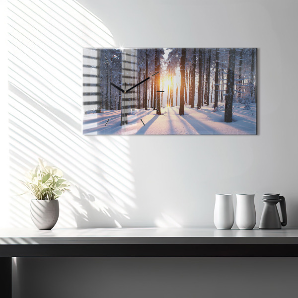 Horizontal wall clock Sunset Forest