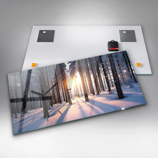 Horizontal wall clock Sunset Forest