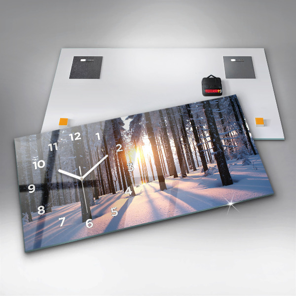Horizontal wall clock Sunset Forest