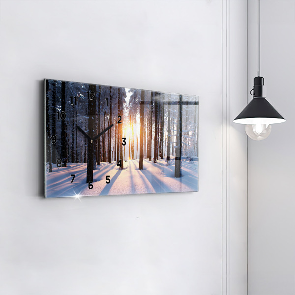Horizontal wall clock Sunset Forest