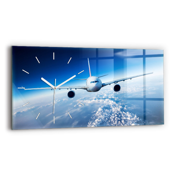 Horizontal wall clock Cloud Plane