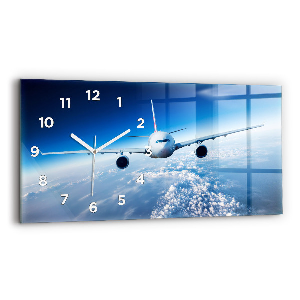 Horizontal wall clock Cloud Plane