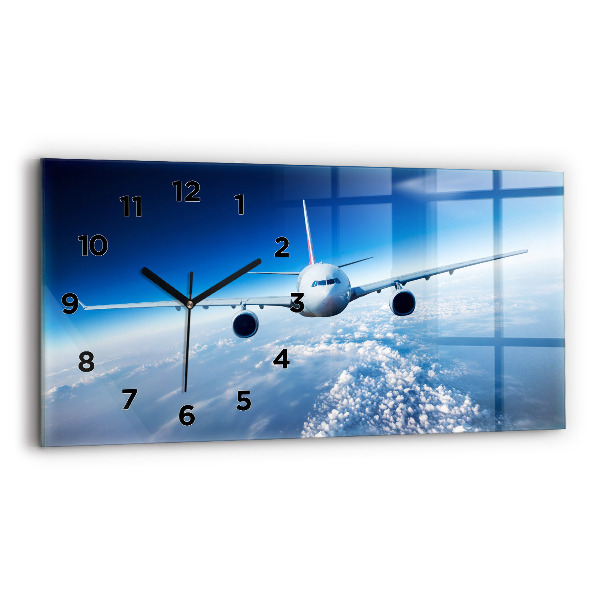Horizontal wall clock Cloud Plane
