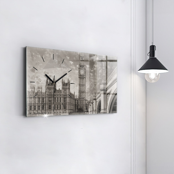 Horizontal wall clock London England Big Ben
