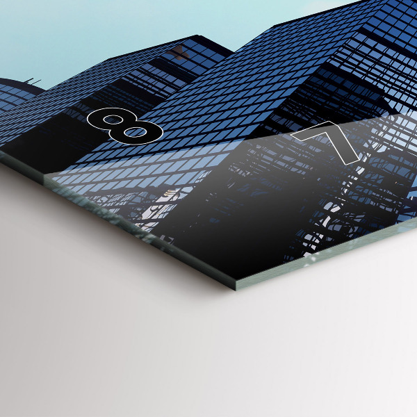 Horizontal wall clock Airplane over buildings