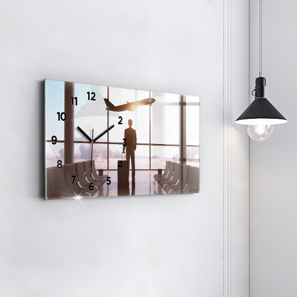 Horizontal wall clock Man at the airport