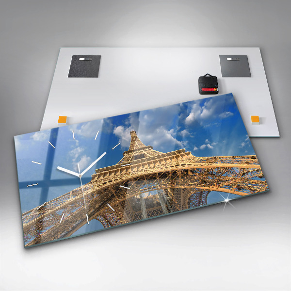 Horizontal wall clock France Eiffel Tower