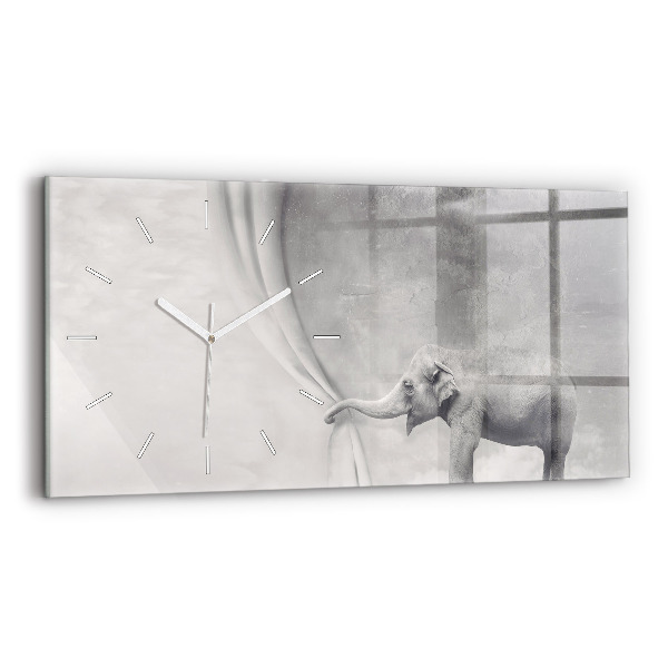 Horizontal wall clock Elephant