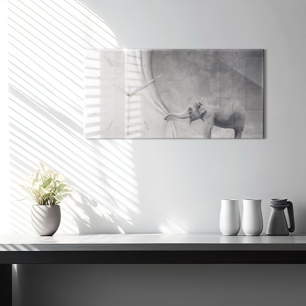 Horizontal wall clock Elephant