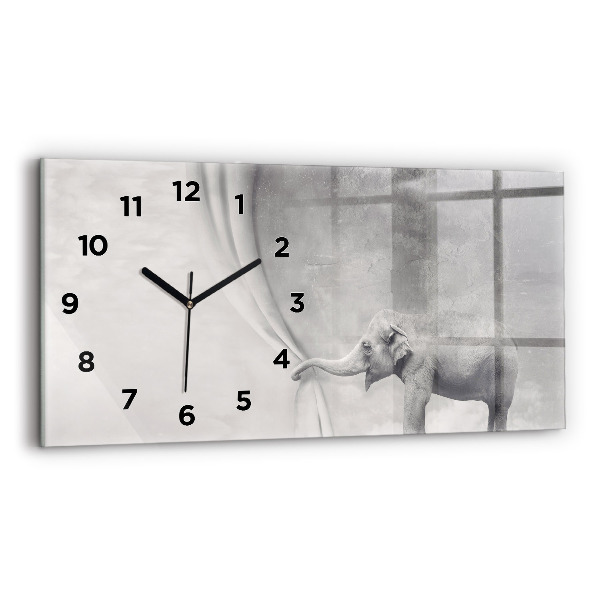 Horizontal wall clock Elephant
