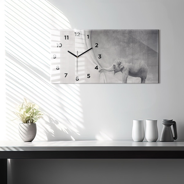 Horizontal wall clock Elephant
