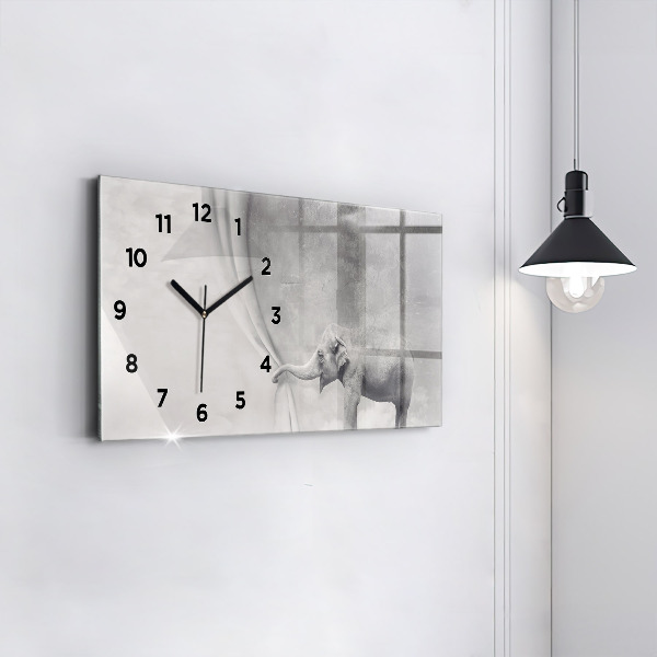 Horizontal wall clock Elephant