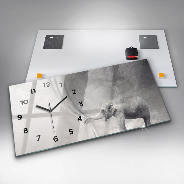 Horizontal wall clock Elephant