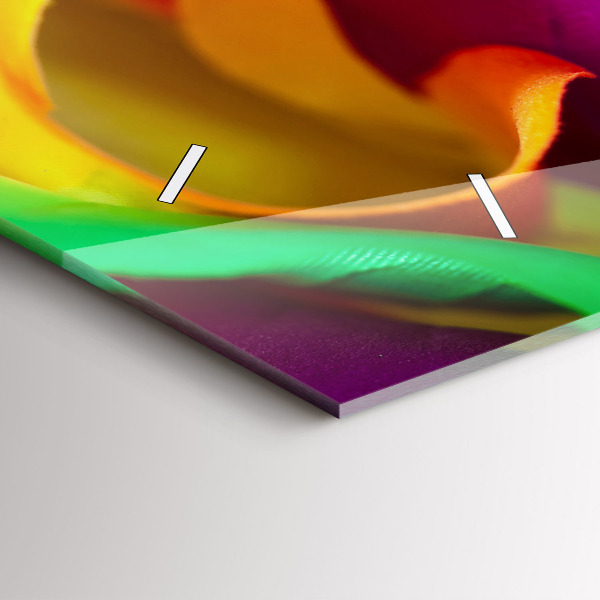 Horizontal wall clock Rainbow Rose