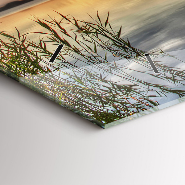 Horizontal wall clock Lake Sunset