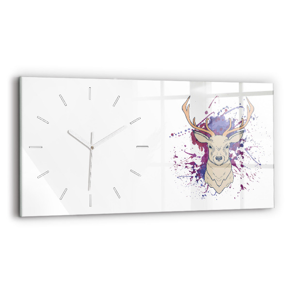 Horizontal wall clock Deer vector illustration