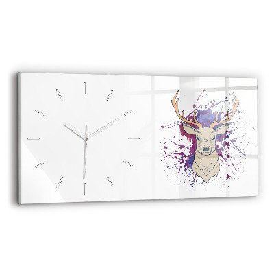 Horizontal wall clock Deer vector illustration