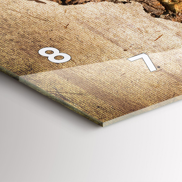 Horizontal wall clock Vintage world map