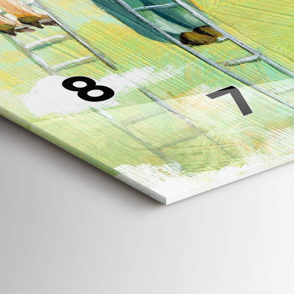 Horizontal wall clock People on the ladder