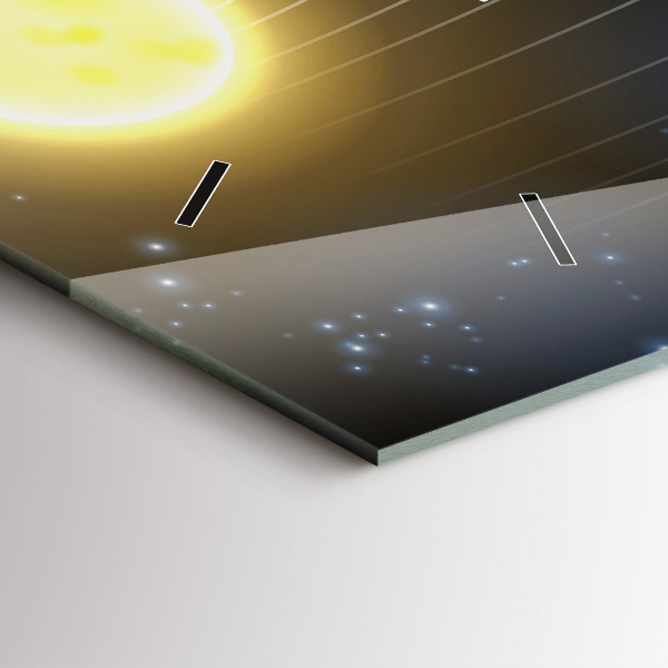 Horizontal wall clock Solar system