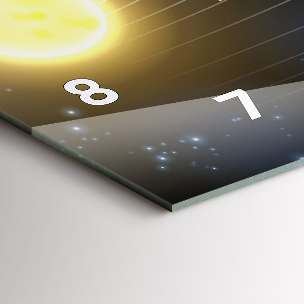 Horizontal wall clock Solar system