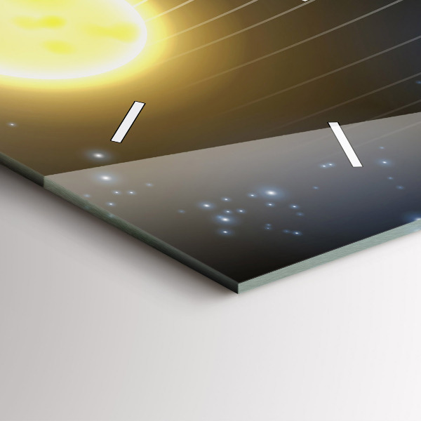 Horizontal wall clock Solar system