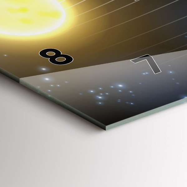 Horizontal wall clock Solar system