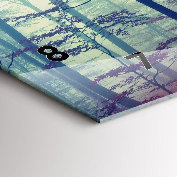 Horizontal wall clock Autumn road Forest Fog