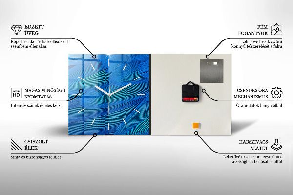Horizontal wall clock Pyramids and sunset