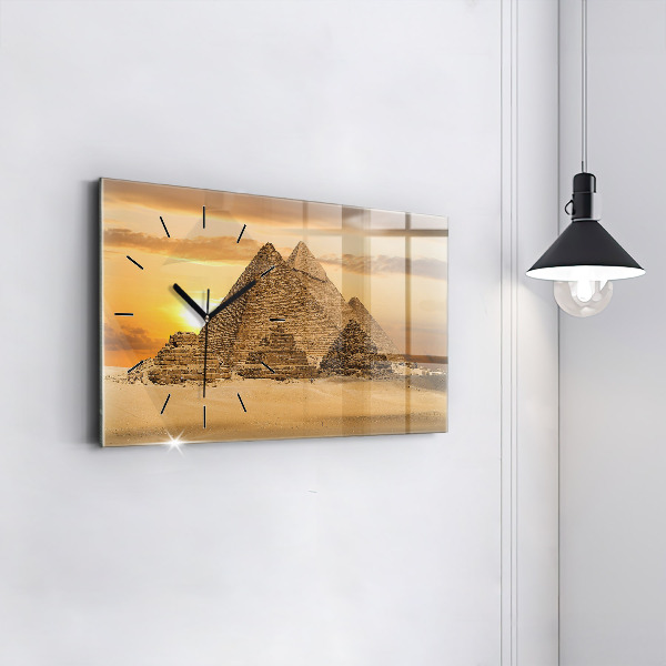 Horizontal wall clock Pyramids and sunset