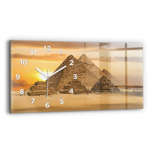 Horizontal wall clock Pyramids and sunset