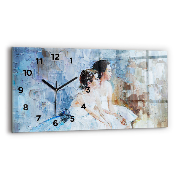 Horizontal wall clock Young ballerinas