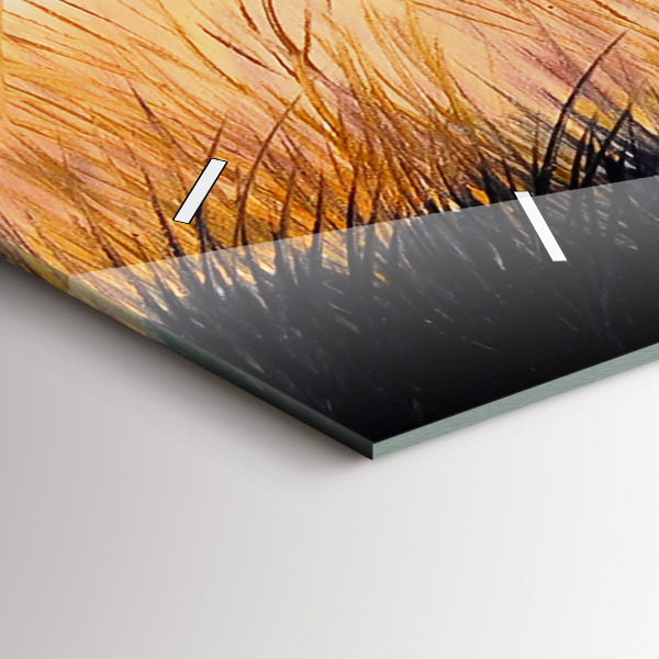 Horizontal wall clock Cranes at sunset