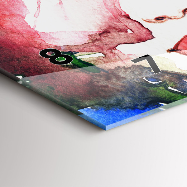 Horizontal wall clock colorful portrait of a woman