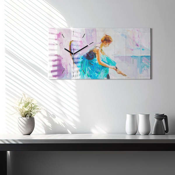 Horizontal wall clock Preparing the ballerina