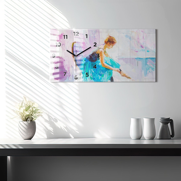 Horizontal wall clock Preparing the ballerina