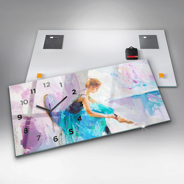 Horizontal wall clock Preparing the ballerina