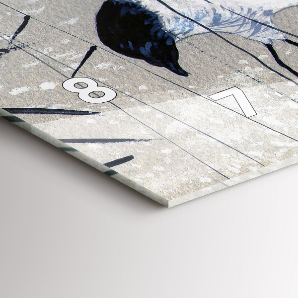 Horizontal wall clock Cranes in the reeds