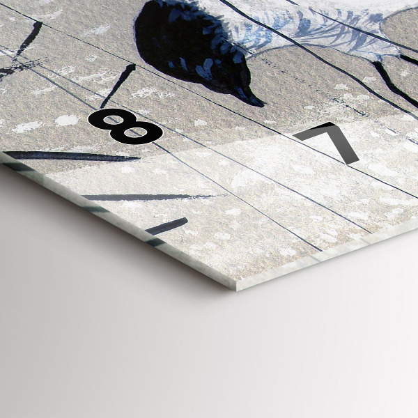 Horizontal wall clock Cranes in the reeds