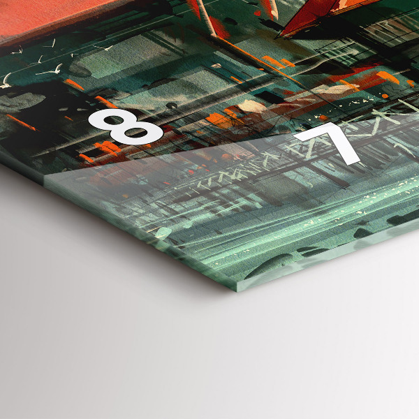 Horizontal wall clock Fishing village