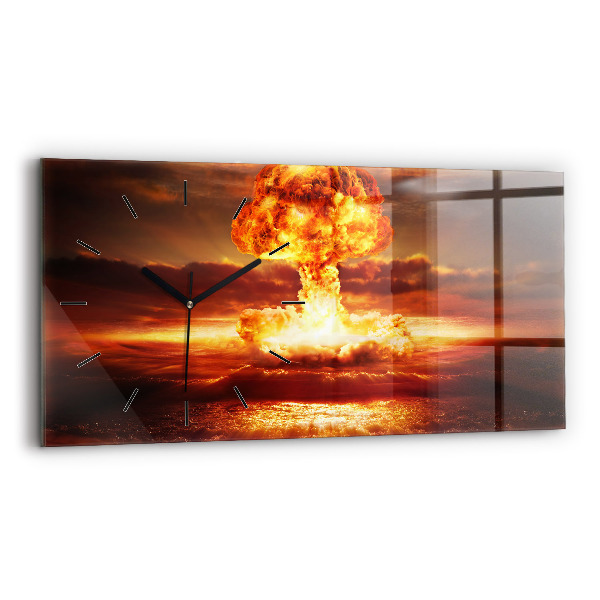 Horizontal wall clock Atomic bomb explosion