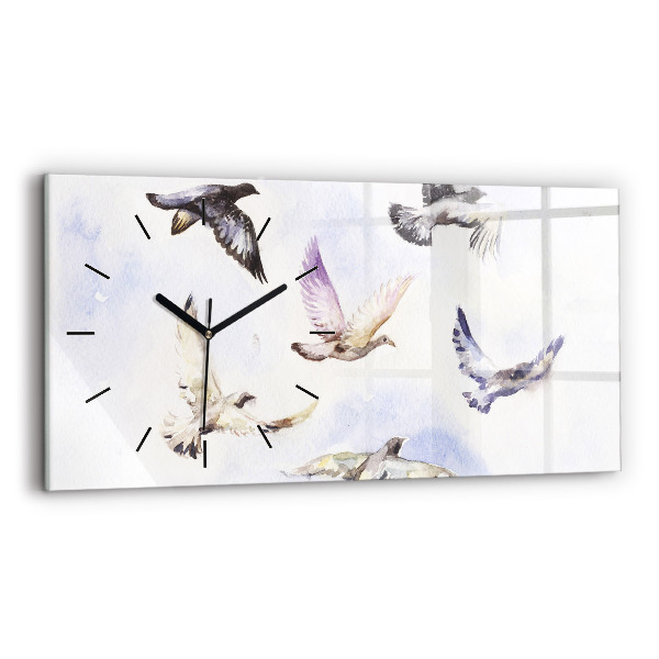 Horizontal wall clock Flying birds