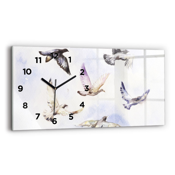 Horizontal wall clock Flying birds