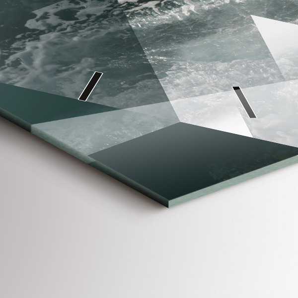 Horizontal wall clock Abstract sea waves