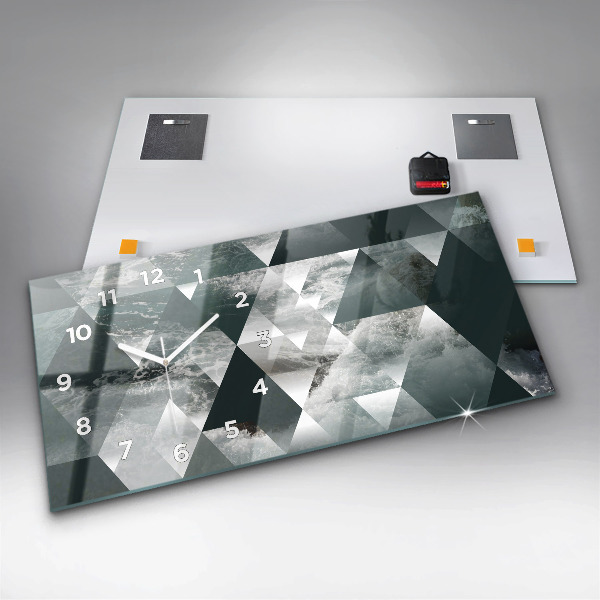 Horizontal wall clock Abstract sea waves